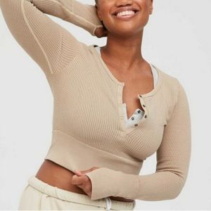 Aerie Offline Cropped Waffle Knit top